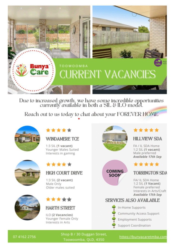 Toowoomba SIL VACANCIES